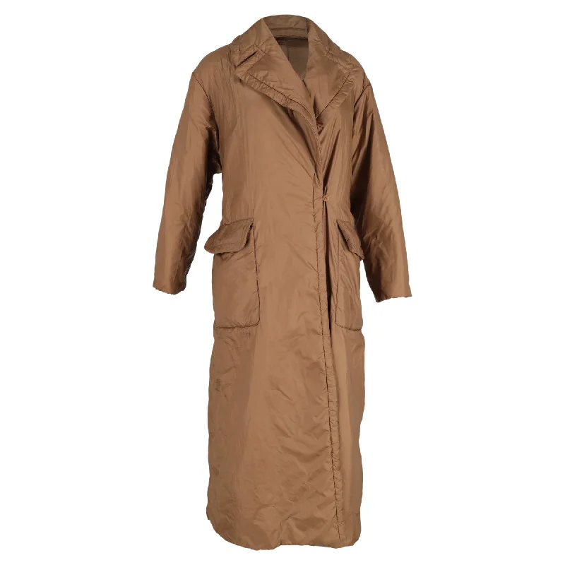 Sustainable Women's Apparel Max Mara Cube Greendi Coat with Pockets in Brown Polyamide