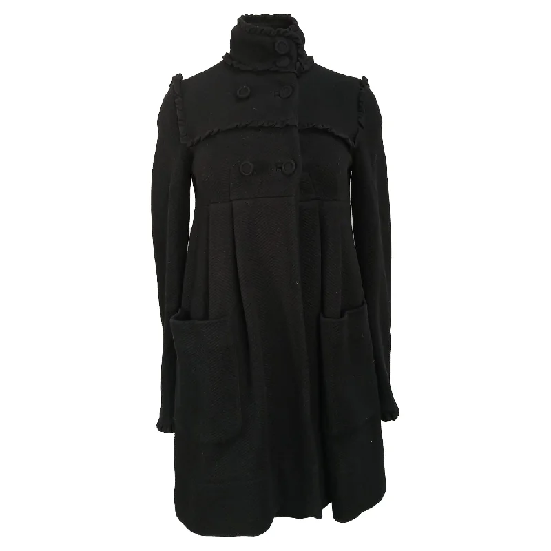 Women's Formal Event Clothing Diane von Furstenberg Car Coat in Black Cotton