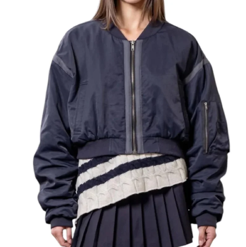 Chic And Affordable Fashion – Limited-Time Offers City Girl Bomber Jacket In Navy