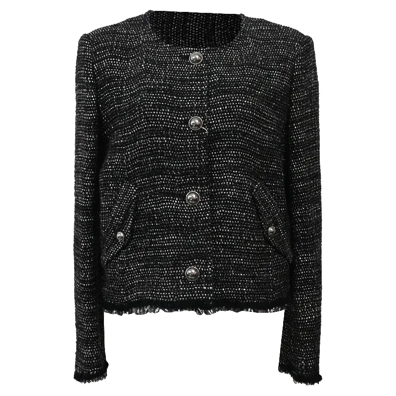 Limited-Time Markdowns On Stylish Wardrobe Essentials Iro Shakes Tweed Jacket in Black Cotton