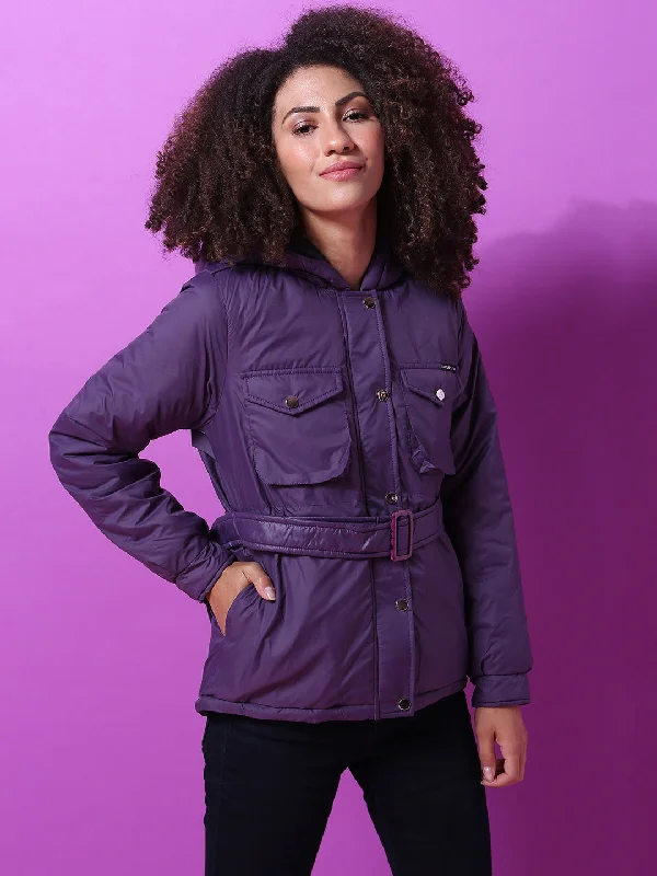 Women's Outdoor Activity Garments Campus Sutra Women Solid Stylish Casual Bomber Jacket