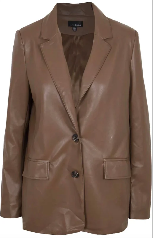 Stylish Outerwear Clothing For Women Adler Faux Blazer In Brown