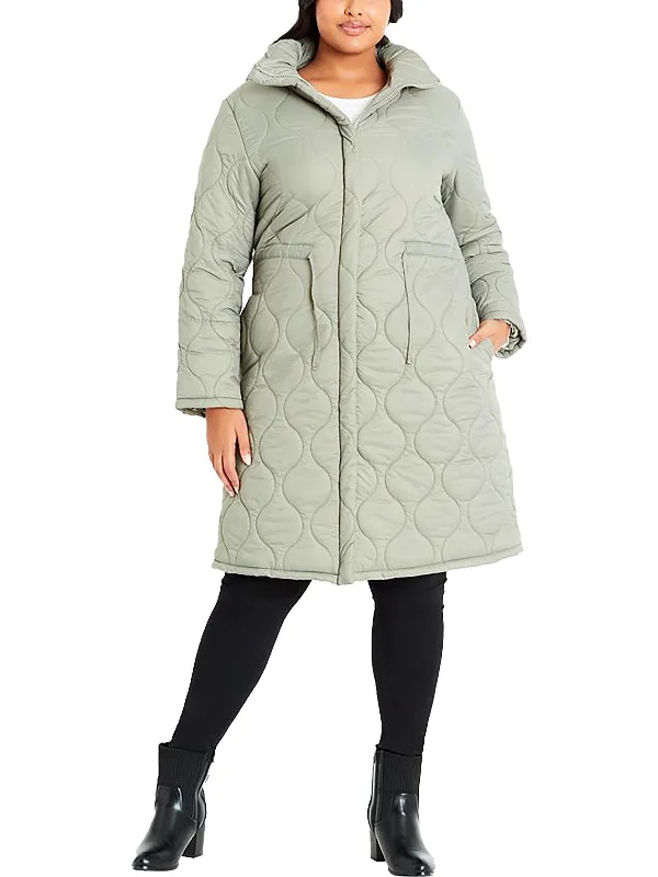 Women's Trendy Casual Clothes Plus Womens Puffer Long Quilted Coat