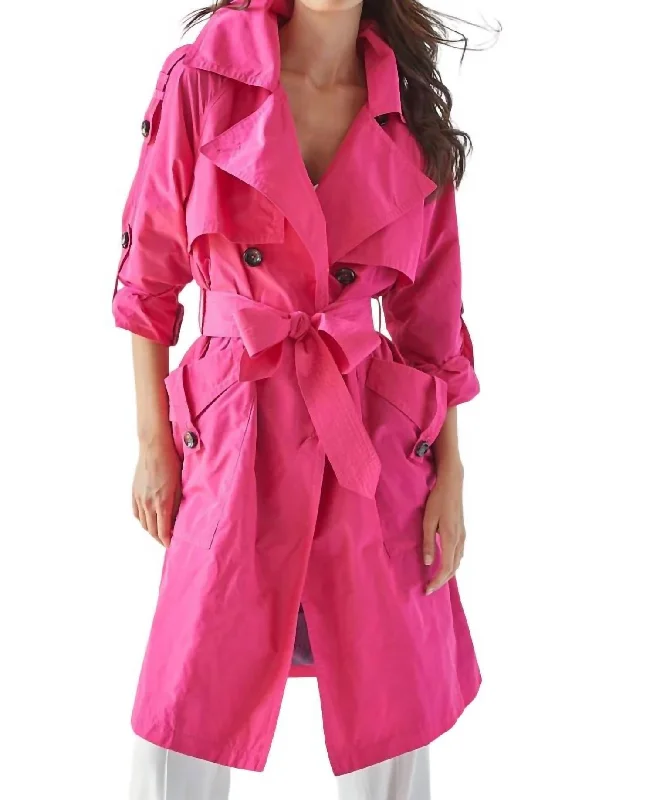 Women's Trendy Clothes Raphael Trench Coat In Fuchsia