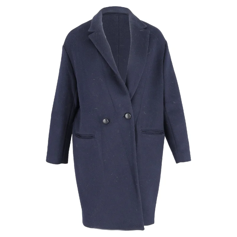 Limited-Time Clothing Sale – Grab Your Favorites Today Isabel Marant Double-Breasted Coat in Navy Blue Wool