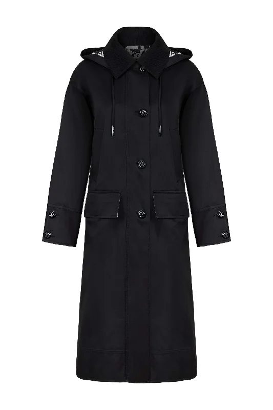 Women's Casual Wear Outfit Oversize Hooded Trench Coat