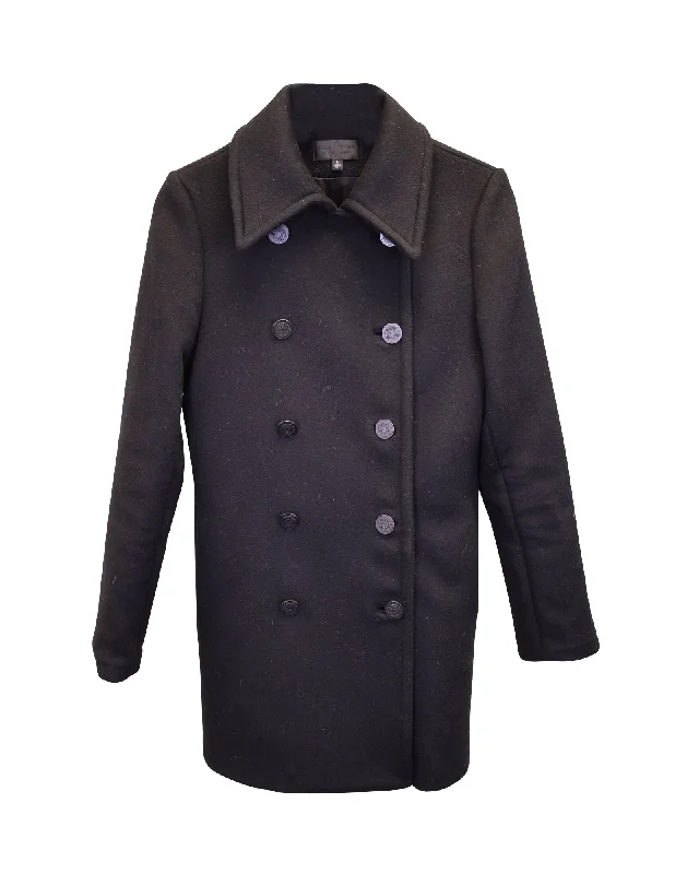 The Fashion Sale You've Been Waiting For Is Here Nili Lotan Melina Double-Breasted Coat in Black Wool