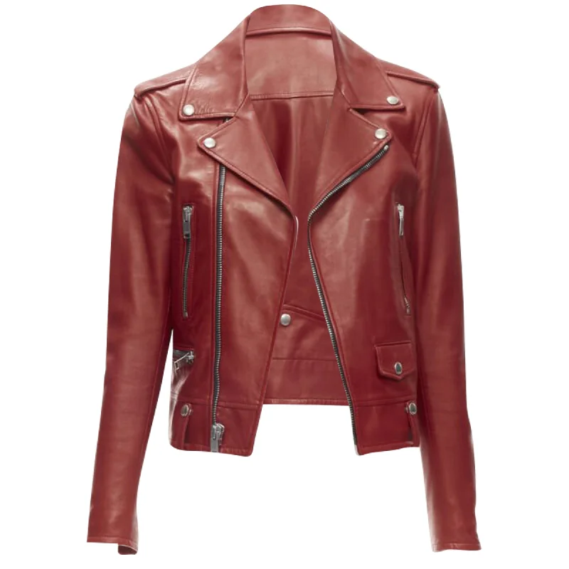 Women's Seasonal Garments Saint Laurent Hedi Slimane lambskin leather moto biker jacket