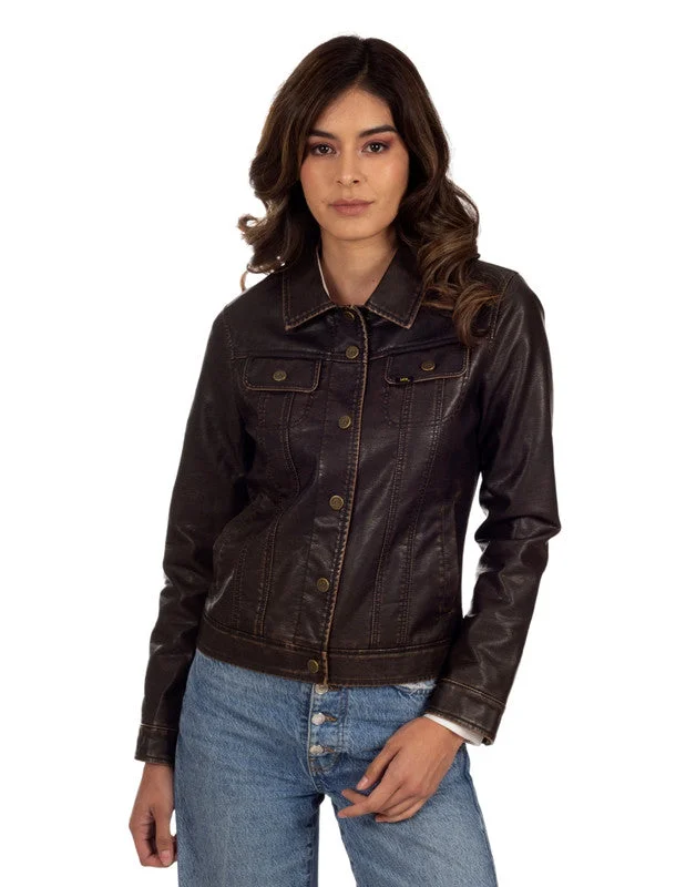 Women's Clothing Outfit Set Lee Women's Leatherette Jean Jacket