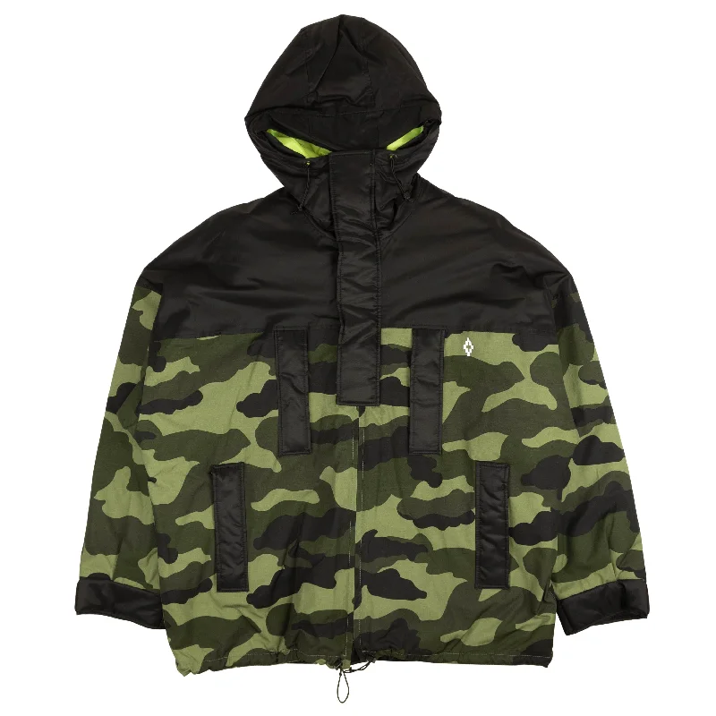 Affordable Women's Garments Black Green Camo Quilted Jacket