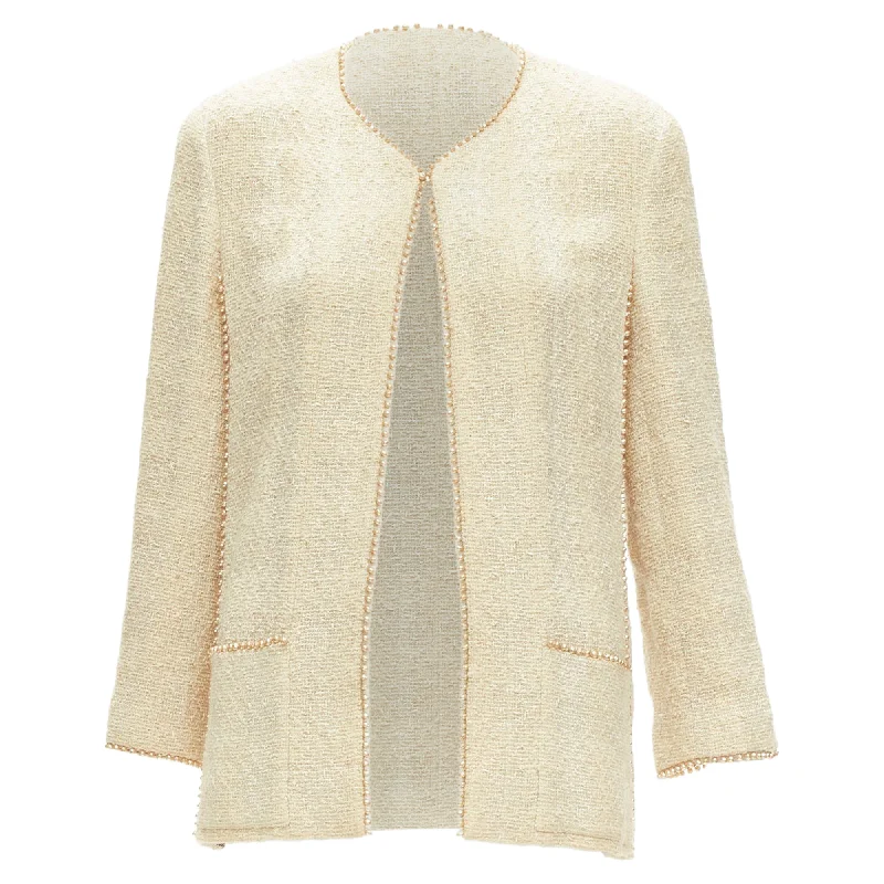 Must-Have Clothing Styles Now At Incredible Discounts Chanel Karl Lagerfeld P pearl trim boucle tweed jacket