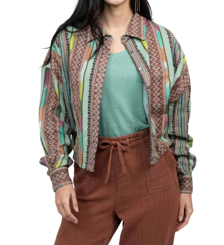 Women's Outfit For The Office Scrape Multi Colored Jacket In Sea Glass