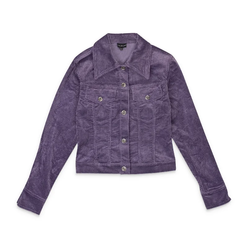 Affordable Women's Apparel CALLIPYGIAN STRETCH PURPLE CORDUROY JACKET