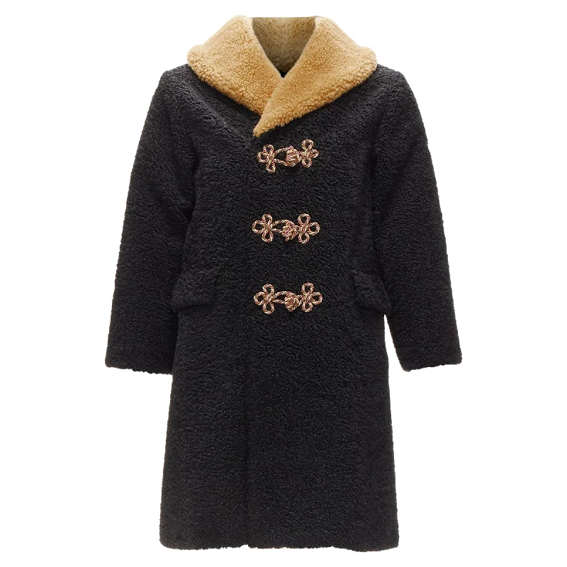 Women's Casual Wear Outfit Gucci Kids Anchor Knots Faux Shearling Teddy Coat