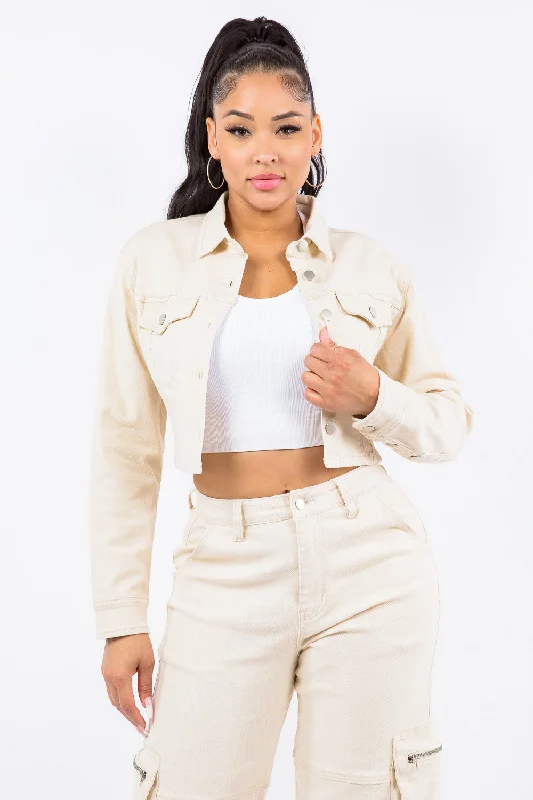 Women's Holiday Apparel Laced Back Cropped Jacket