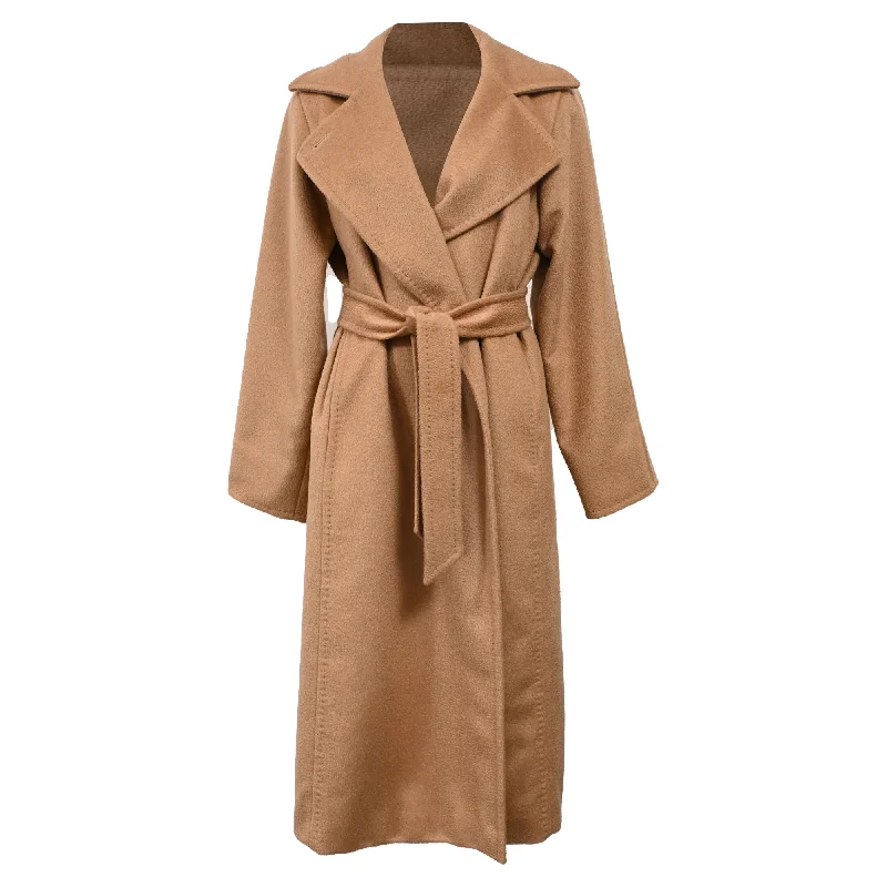 Women's Evening Wear Outfit Max Mara Manuela Belted Coat in Brown Camel Hair