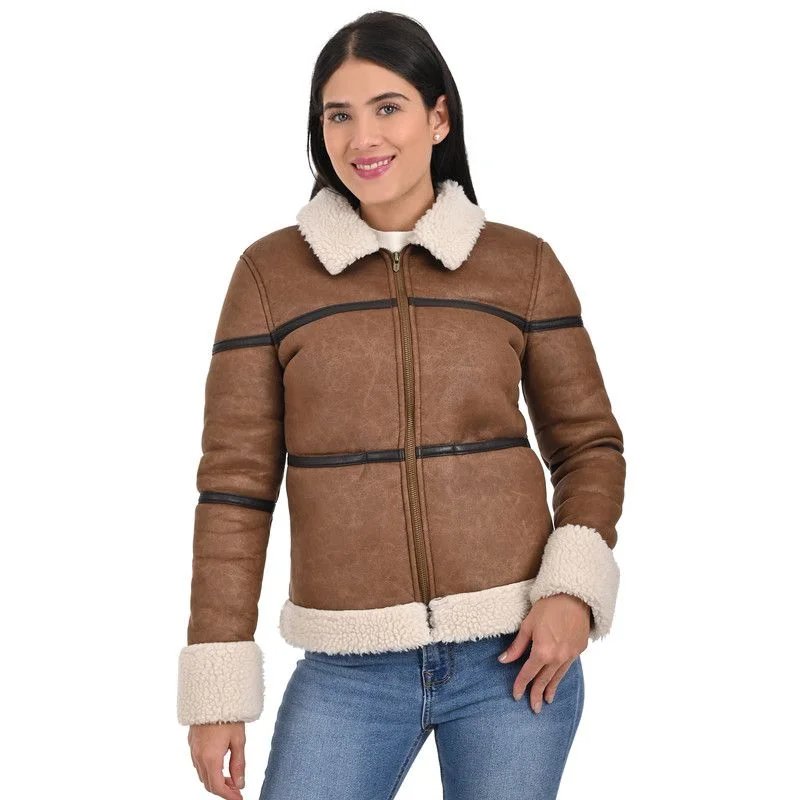 Clearance Event – Grab Stylish Outfits Before They're Gone LEE Women's Fur Bomber Jacket