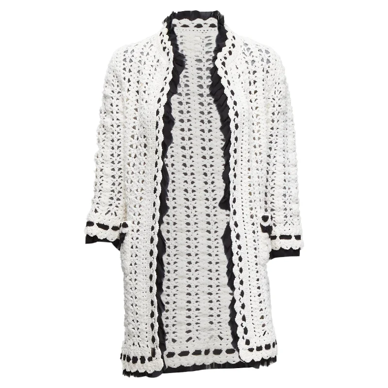 Refresh Your Wardrobe With Our Fashion Deals Chanel crochet knitsilk trim cardigan coat