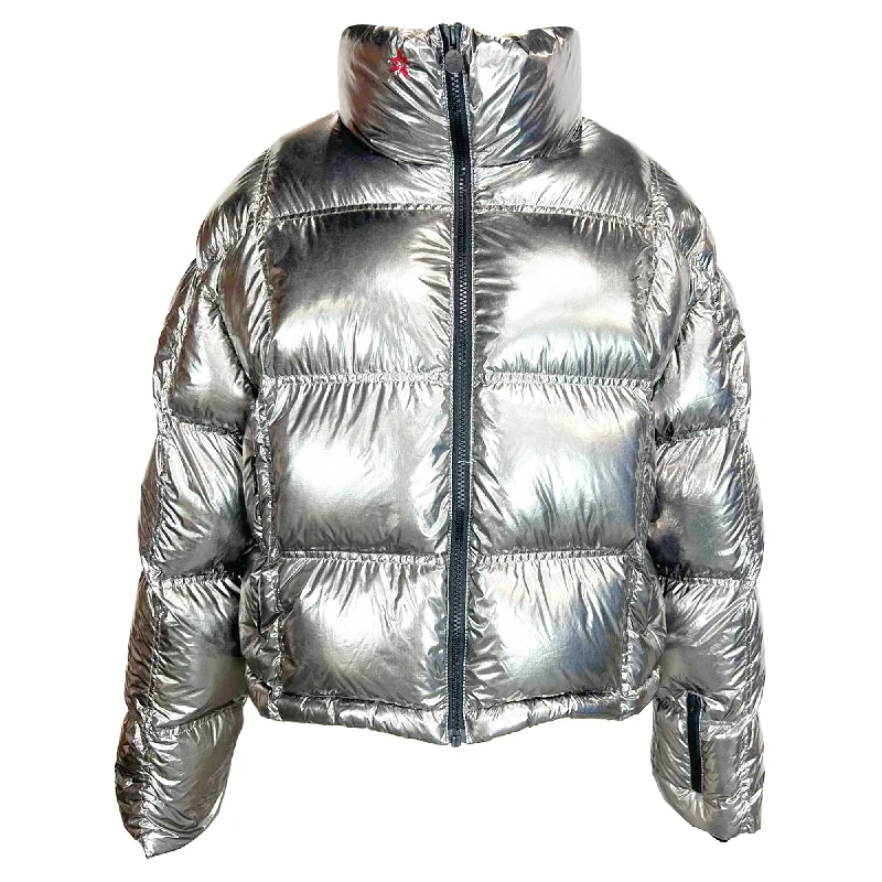 Chic Clothes For Women Perfect Moment Nevada Padded Jacket in Silver Nylon