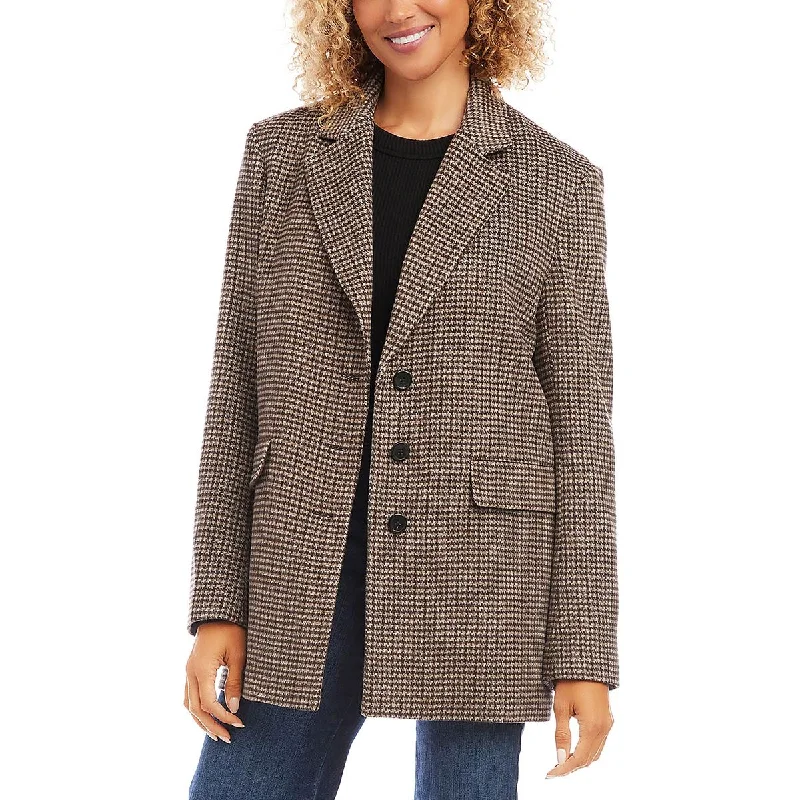 Chic And Affordable Fashion – Limited-Time Offers Womens Wool Blend Houndstooth Pea Coat