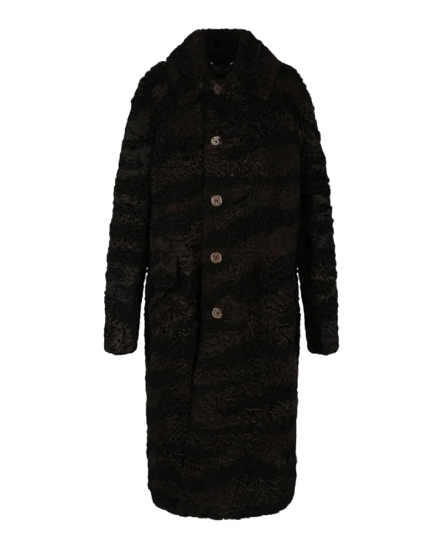 Affordable Elegance – Shop Premium Fashion Now Zebra Pattern Shearling Coat