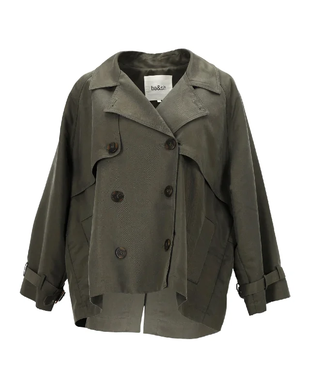 Flash Sale On Trendy Outfits – Don't Miss Out Ba&Sh Tea Double-Breasted Twill Jacket In Green Cotton