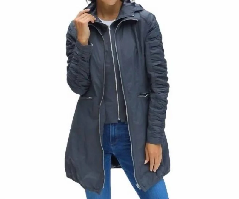 Women's Trendy Activewear Apparel Elena Full Length Jacket In Charcoal