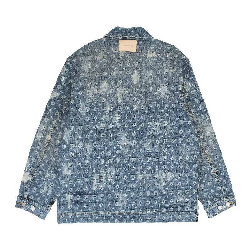 Casual Outfit For Women JACQUARD MONOGRAM Indigo DENIM JACKETS