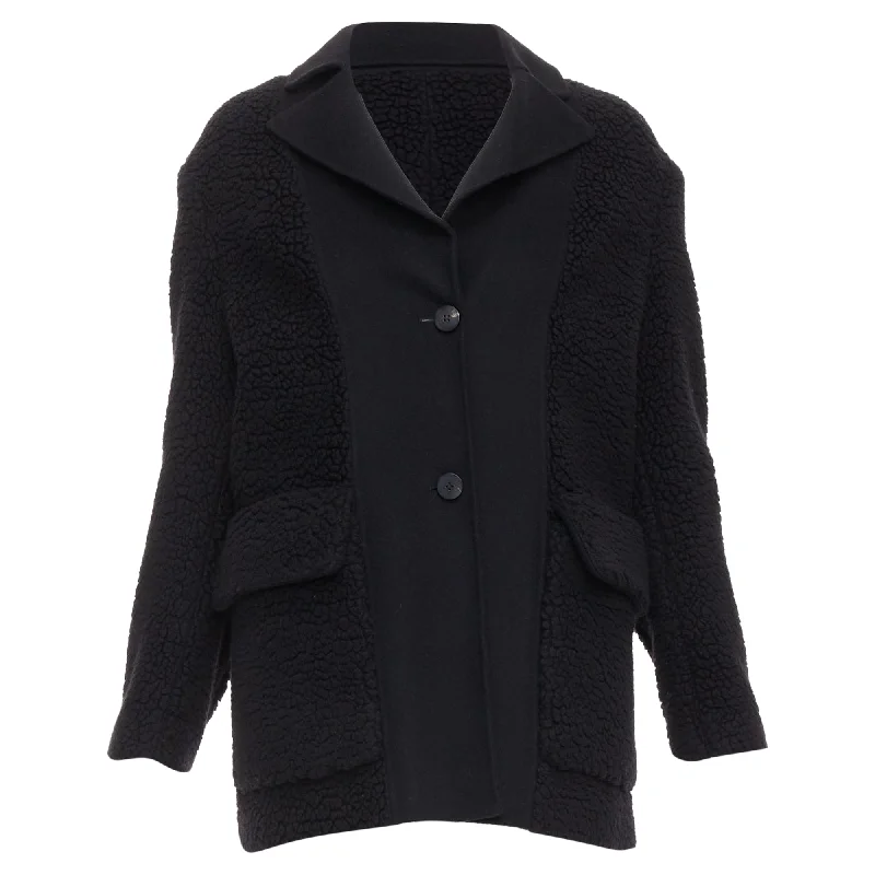 Women's Versatile Apparel Dior cashmere teddy textured pocketed coat