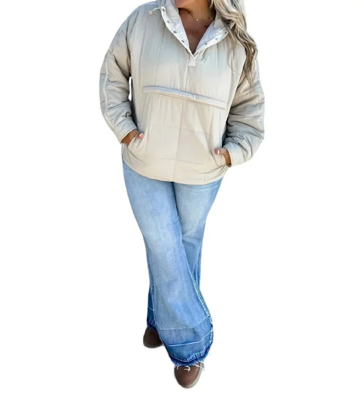 Timeless Women's Apparel Peyton Puffer Jacket In Beige