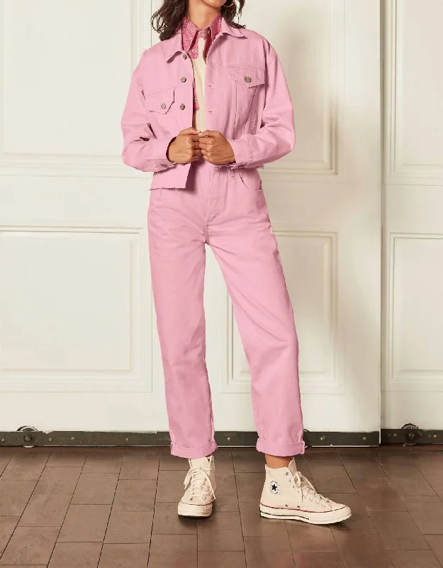 Huge Markdowns On Must-Have Fashion Essentials The Harvey Crop Jacket In Tickled Pink