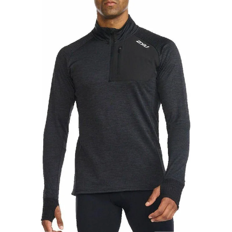 Casual Apparel For Women 2XU Ignition Half Zip Long Sleeve Mens Running Top - Black