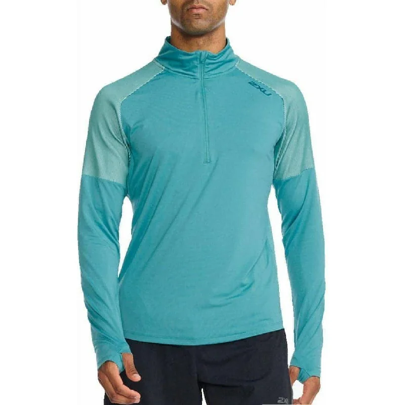 Women's Office Attire 2XU Light Speed Half Zip Long Sleeve Mens Running Top - Blue