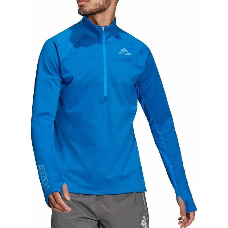 Women's Activewear Outfit adidas Adizero Half Zip Long Sleeve Mens Running Top - Blue