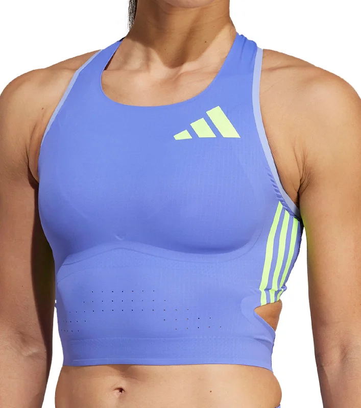 Modern Women's Outfit adidas Adizero Promo Womens Running Crop Top - Blue