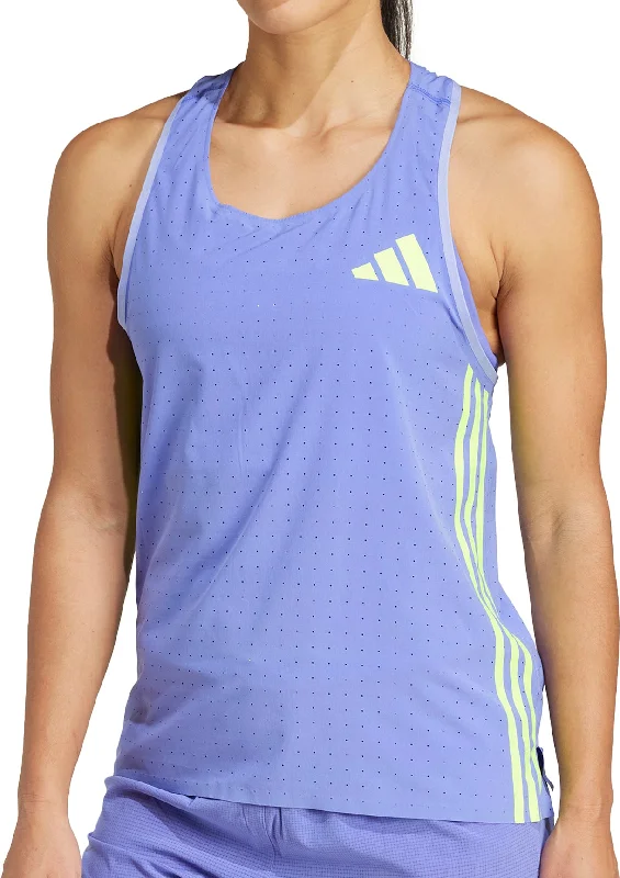 Elegant Women's Attire adidas Adizero Promo Womens Running Vest Tank Top - Blue