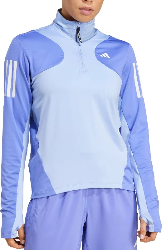 Women's Timeless Attire adidas Own The Run Half Zip Long Sleeve Womens Running Top - Blue