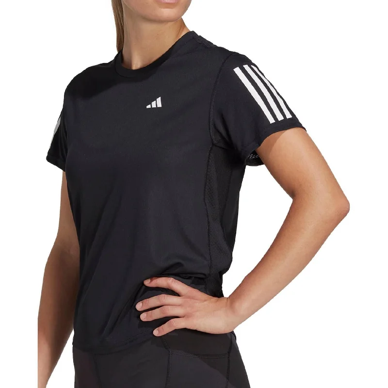 Women's Luxury Garments adidas Own The Run Short Sleeve Womens Running Top - Black