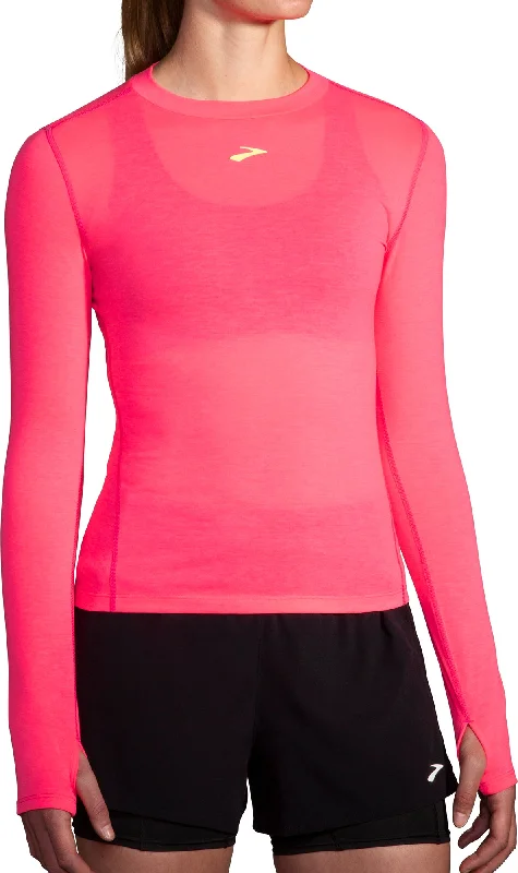 Trendy Athleisure Clothing For Women Brooks High Point Womens Long Sleeve Running Top - Pink