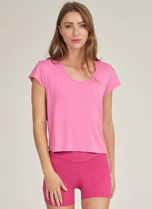 Women's Stylish Professional Garments Cross Back Tee - FINAL SALE