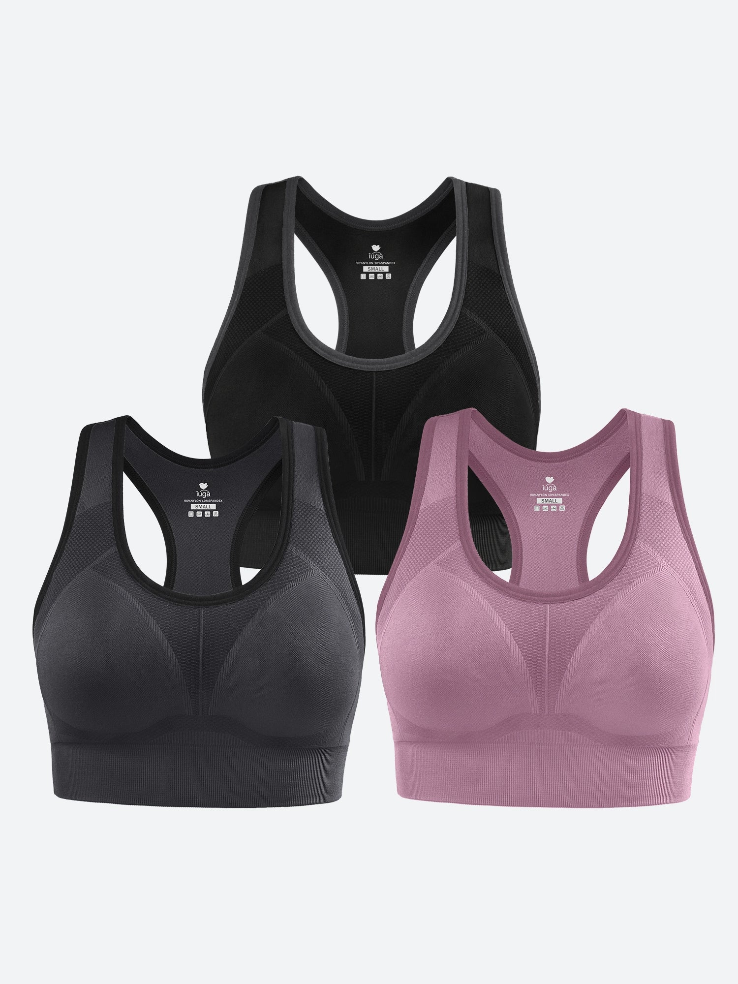 Women's Functional Apparel For Outdoor Activities IUGA 3 Packs High Impact Racerback Sports Bra