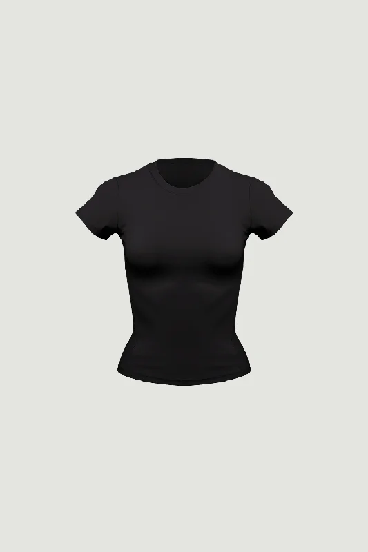 Chic Clothes For Women Like A Hug Tee in Black Sesame