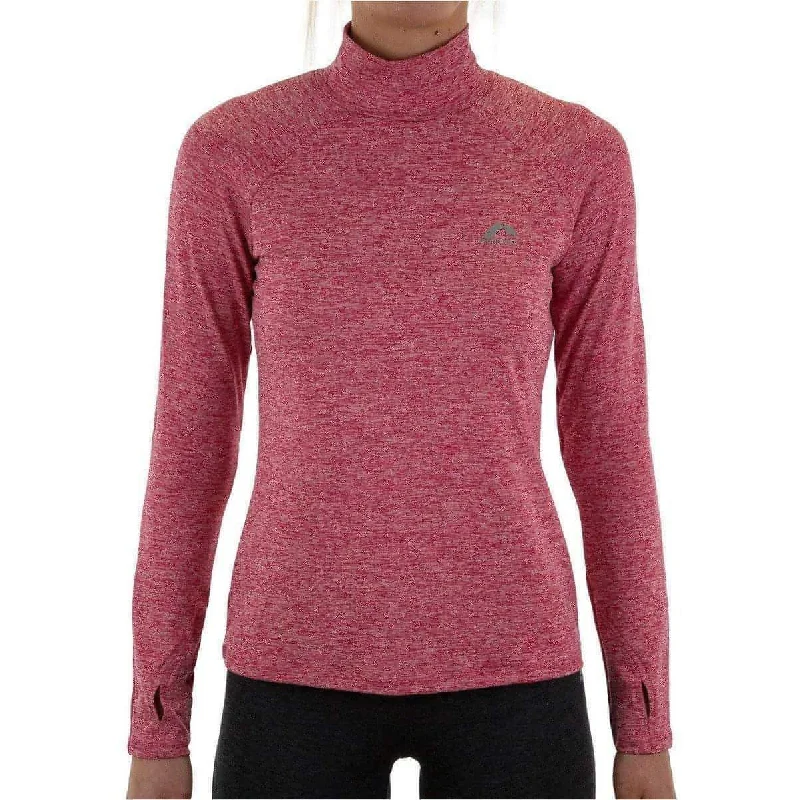 Women's Holiday Attire More Mile Train To Run Womens Long Sleeve Funnel Neck Running Top - Pink