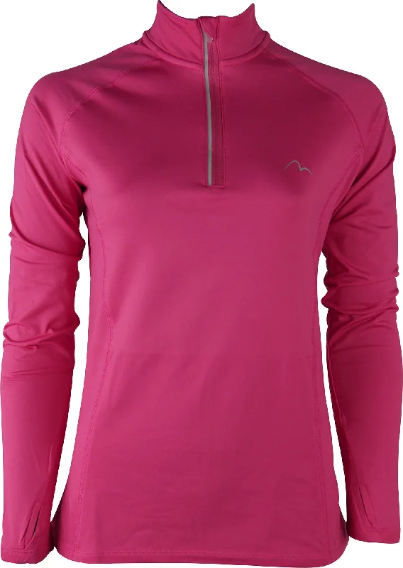 Women's Vacation Clothes More Mile Vivid Half Zip Long Sleeve Womens Running Top - Pink