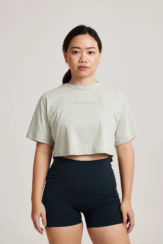 Charming Everyday Clothing For Women Oversized Crop Tee in Slate