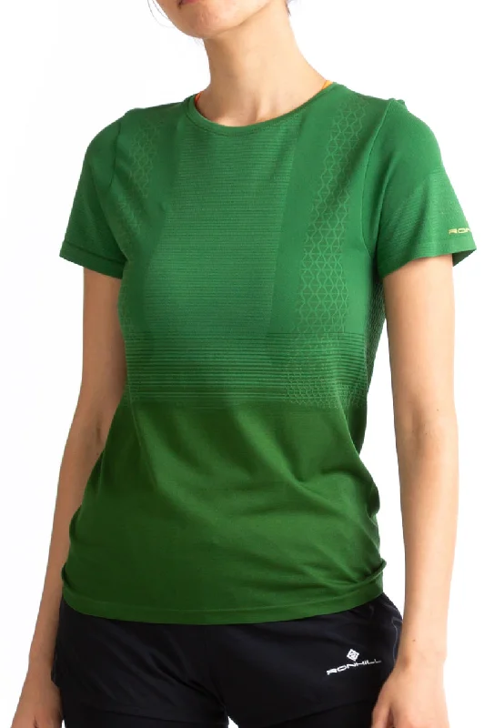 Women's Comfortable Garments Ronhill Tech Marathon Short Sleeve Womens Running Top - Green