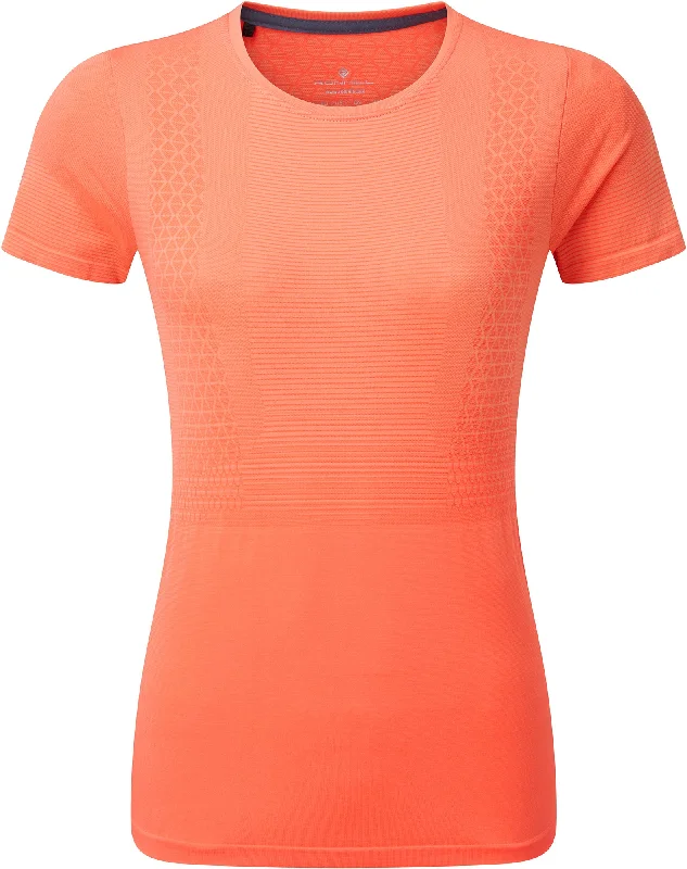 Women's Activewear Garments Ronhill Tech Marathon Short Sleeve Womens Running Top - Orange