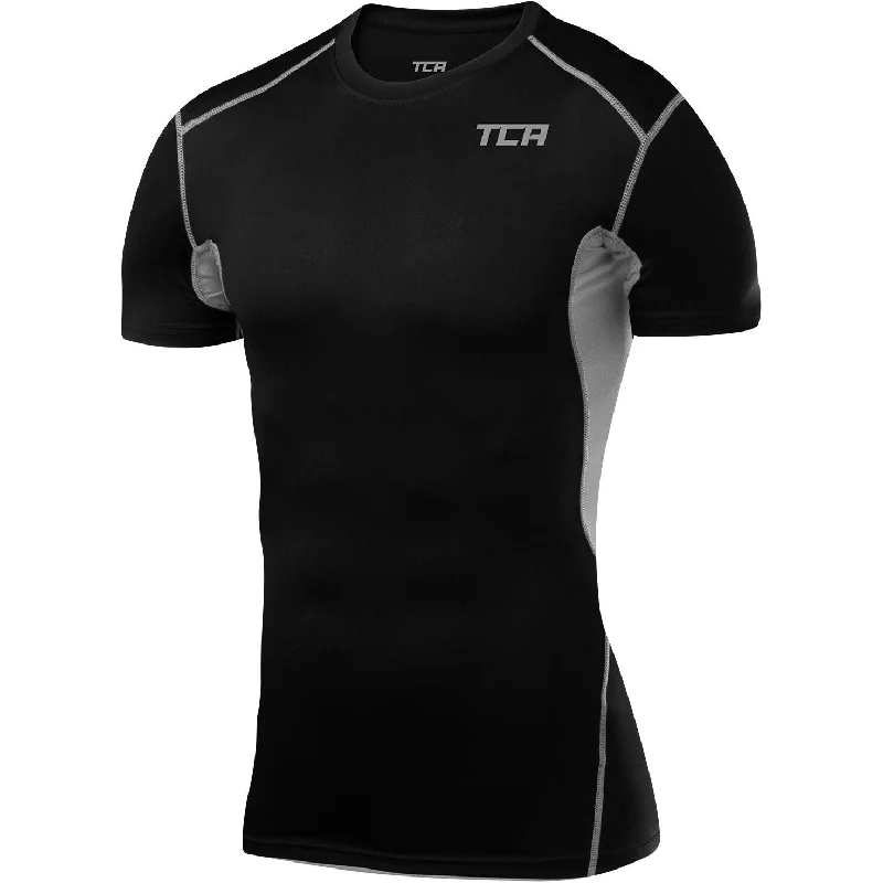 Formal Attire For Women TCA HyperFusion Short Sleeve Junior Compression Top - Black