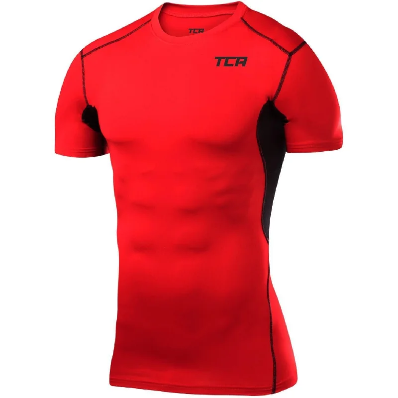 Women's Activewear Attire TCA HyperFusion Short Sleeve Junior Compression Top - Red