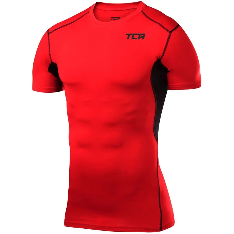 Women's Everyday Attire TCA HyperFusion Short Sleeve Mens Compression Top - Red